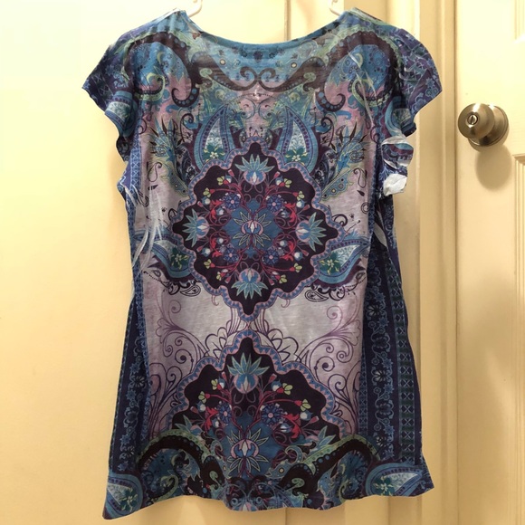 Unity World Wear Petite Large Girly Gem Floral Top - Picture 3 of 8